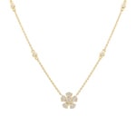 Collier 750/18 K Gelbgold Blume mit Diamanten 0.28 ct H/si
