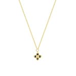 Collier 750/18 K Gelbgold Blume mit Saphiren & Diamant 0.01 ct