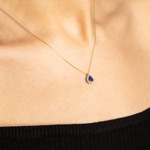 Collier 750/18 K Gelbgold, Diamanten 0.11 ct H/si & Saphir - AN-095373-SAF-GG