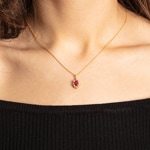 Collier or jaune 750/18 ct, diamants 0.26 ct H/si & rubis 1.23 ct - AN-097267-RUB-GG