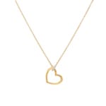 Collier 750/18 K Gelbgold Herz mit Diamanten 0.02 ct