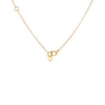 Necklace 750/18 K Yellow Gold Heart with Diamonds 0.02 ct - KE-73615-GG