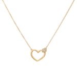 Collier 750/18 K Gelbgold Herz mit Diamanten 0.02 ct - KE-73617-GG