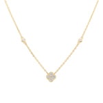 Necklace 750/18 K Yellow Gold Cloverleaf with Diamonds 0.21 ct H/si