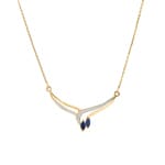 Necklace 750/18 K Yellow Gold with 2 Sapphires 0.22ct.
