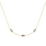 Collier or jaune 750/18 ct avec améthyste & topaze bleueen - 3.7319.V0