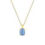 Collier 750/18 K Gelbgold mit Blautopas behandelt
