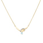 Collier or jaune 750/18 ct avec topaze bleue ovale et diamants 0.02ct. - 3.303.T3-42