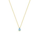 Collier or jaune 750/18 ct avec topaze bleue