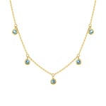 Collier or jaune 750/18 ct avec topazes bleues - 3.7334.T0