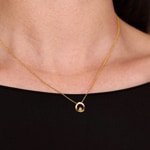 Collier or jaune 750/18 ct avec diamant 0.015ct. H/p1 - QD535XB4-42