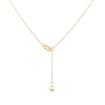 Collier 750/18 K Gelbgold Love mit Diamanten 0.03 ct H/si - KE-57606-GG