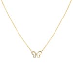 Collier 750/18 K Gelbgold mit Diamanten 0.04 ct H/si, Schmetterling