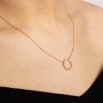 Necklace 750/18 K Yellow Gold with Diamonds 0.50 ct H/si - AN-69180-GG