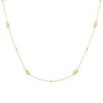 Collier or jaune 750/18 ct avec olives diamantées