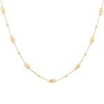 Collier or jaune 750/18 ct avec olives diamantées