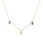 Collier 750/18 K Gelbgold mit Farbsteinen