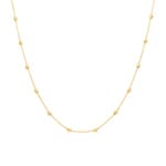 Collier or jaune 750/18 ct avec 23 boules limées 2.5mm, 45cm
