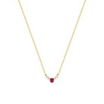 Collier or jaune 750/18 ct avec rubis & diamants 0.05 ct
