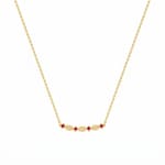 Collier 750/18 K Gelbgold mit Rubinen & Diamanten 0.02ct