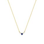 Collier or jaune 750/18 ct avec saphir & diamants 0.05 ct