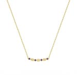 Collier 750/18 K Gelbgold mit Saphiren & Diamanten 0.02ct