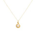 Collier 750/18 K Gelbgold mit Süsswasserzuchtperle - KE12026