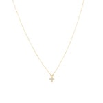 Collier 750/18 K Gelbgold mit Zirkonia, Kreuz
