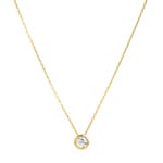 Collier or jaune 750/18 ct avec zircone Ø 6mm