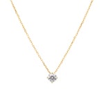 Collier or jaune 750/18 ct avec zircone solitaire Ø 7.0mm - PP05063-01-GG