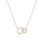 Collier or bicolore 750/18 ct avec diamants 0.03ct