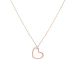 Collier 750/18 K Roségold Herz mit Diamanten 0.02 ct - KE-73615-RG