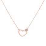 Collier 750/18 K Roségold Herz mit Diamanten 0.02 ct