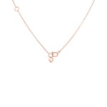 Collier or rosé 750/18 ct Trèfle avec diamants 0.02 ct - KE-73616-RG