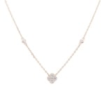 Necklace 750/18 K Rose Gold Cloverleaf with Diamonds 0.21 ct H/si - KE-02504-RG
