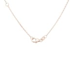 Collier or rosé 750/18 ct Croix avec diamants 0.32 ct H/si - KE-00988-RG