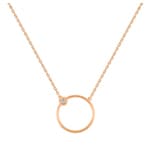 Collier 750/18 K Roségold mit Diamant 0.01ct. H/p1
