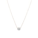 Collier or rosé 750/18 ct avec diamants 0.25 ct H/si