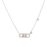 Collier or rosé 750/18 ct avec diamants 0.28 ct H/si