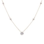 Collier 750/18 K Roségold mit Diamanten 0.39 ct H/si