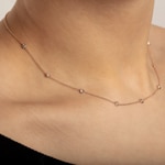 Collier or rosé 750/18 ct avec diamants 0.50 ct H/si - CO-47454-RG