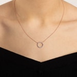 Necklace 750/18 K Rose Gold with Diamonds 0.50 ct H/si - AN-69180-RG