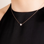 Collier or rosé 750/18 ct avec diamants 0.50 ct H/si - KE-69734-RG