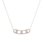 Collier or rosé 750/18 ct avec diamants 0.61 ct H/si
