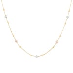 Necklace 750/18 K Three-tone Gold with polished Beads - KE-1830001-GG