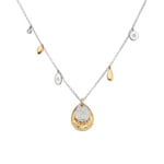 Collier or bicolore 750/18 ct avec diamants 0.02 ct