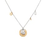 Collier 750/18 K Weiss-/ Gelbgold mit Diamanten 0.02 ct