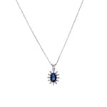 Collier 750/18 K Weissgold, Diamanten 0.03 ct H/si & Saphir 0.55 ct - AN-097135-SAF-WG