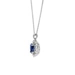 Collier 750/18 K Weissgold, Diamanten 0.03 ct H/si & Saphir 0.55 ct - AN-097135-SAF-WG