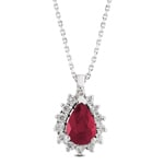 Collier or gris 750/18 ct, diamants 0.11 ct H/si & rubis - AN-095373-RUB-WG
